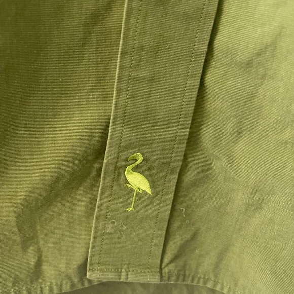 Tailorbyrd Men's Green button down collared Flip-cuff Shirt XXL - Picture 3 of 9
